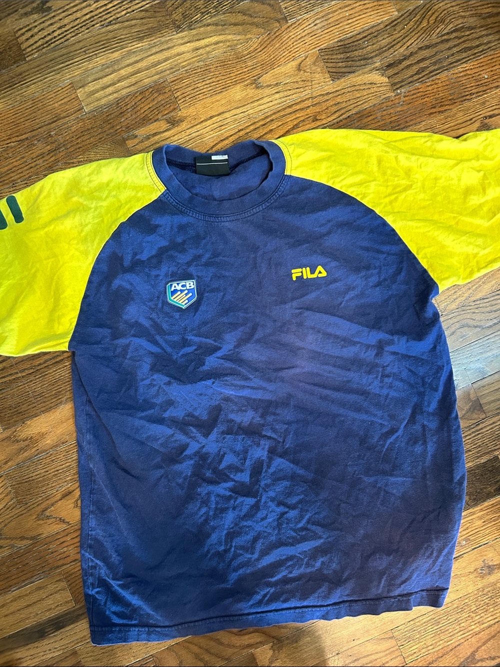 Fila Navy and Yellow Raglan Short Sleeve Jersey
